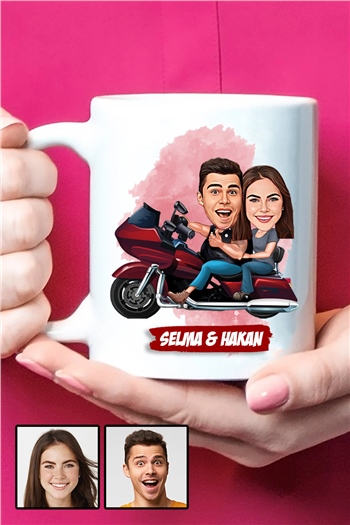 Bayan Sevgiliye İlginç Sevgililer Günü Hediyesi Karikatürlü Beyaz Kupa Bardak