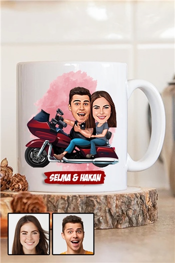 Bayan Sevgiliye İlginç Sevgililer Günü Hediyesi Karikatürlü Beyaz Kupa Bardak