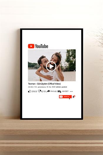 Sevgiliye Hediye Youtube Tasarım Kişiye Özel Fotoğraflı Hediyelik Çerçeve