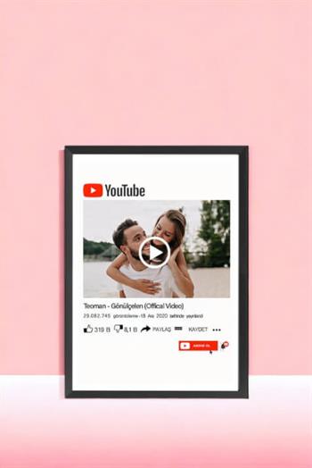 Sevgiliye Hediye Youtube Tasarım Kişiye Özel Fotoğraflı Hediyelik Çerçeve