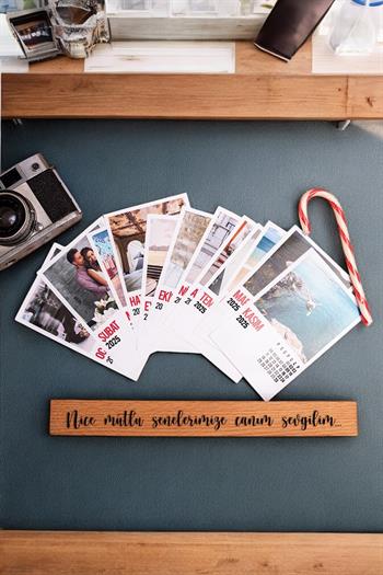 Sevgiliye Yeni Yıl Hediyesi Fotoğraflı Masaüstü Takvim