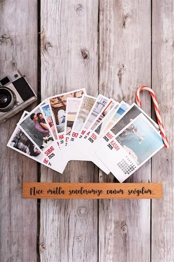 Sevgiliye Yeni Yıl Hediyesi Fotoğraflı Masaüstü Takvim