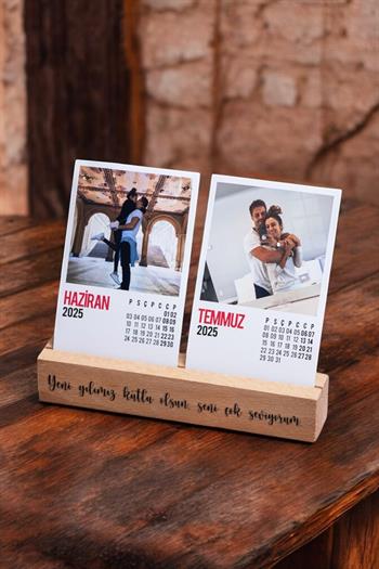 Sevgiliye Yılbaşı Hediyesi Fotoğraflı Masaüstü Takvim