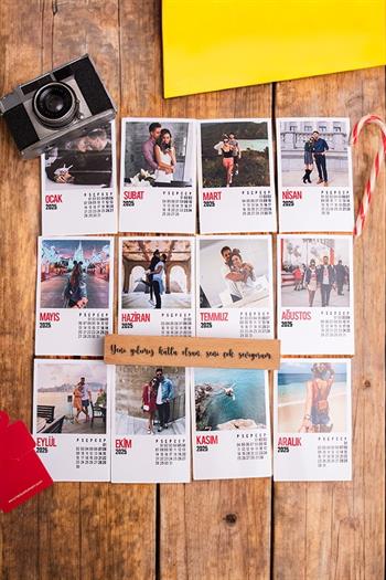 Sevgiliye Yılbaşı Hediyesi Fotoğraflı Masaüstü Takvim