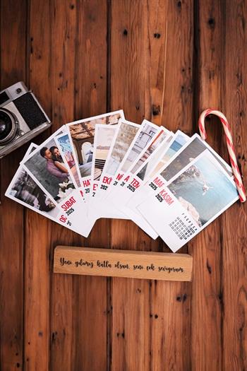 Sevgiliye Yılbaşı Hediyesi Fotoğraflı Masaüstü Takvim