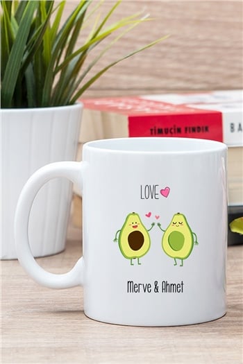 Sevimli Avokadolar Beyaz Kupa Bardak