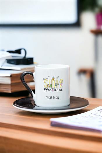 Sınıf Öğretmeni Renkli Türk Kahvesi Fincanı