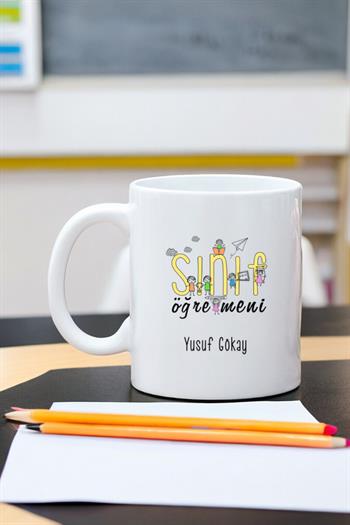Sınıf Öğretmenine Hediye Beyaz Kupa Bardak
