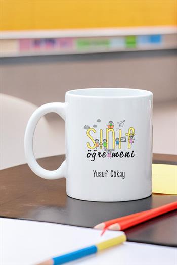Sınıf Öğretmenine Hediye Beyaz Kupa Bardak
