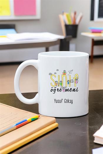 Sınıf Öğretmenine Hediye Beyaz Kupa Bardak