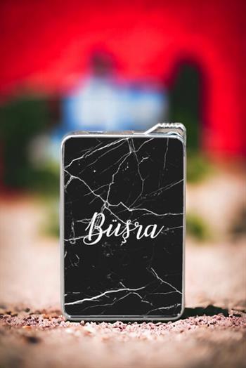 Siyah Mermer Desenli İsimli Çakmak