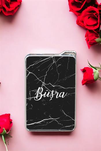 Siyah Mermer Desenli İsimli Çakmak