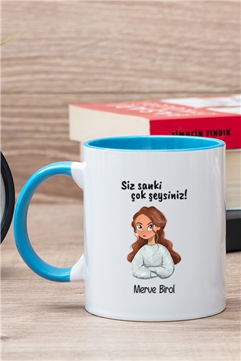 Siz Sanki Çok Şeysiniz İçi Renkli Kupa Bardak