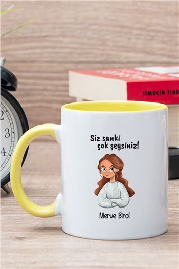 Siz Sanki Çok Şeysiniz İçi Renkli Kupa Bardak