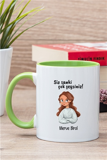 Siz Sanki Çok Şeysiniz İçi Renkli Kupa Bardak