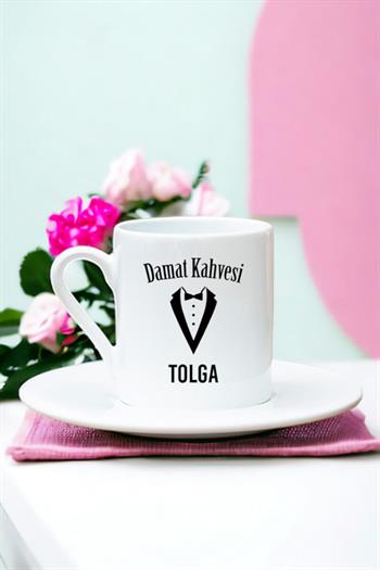 Smokin Tasarım Damat Beyaz Türk Kahvesi Fincanı