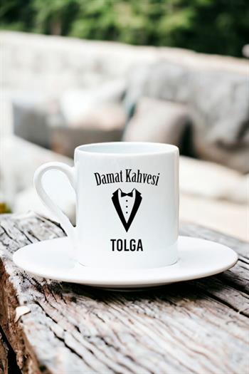 Smokin Tasarım Damat Beyaz Türk Kahvesi Fincanı