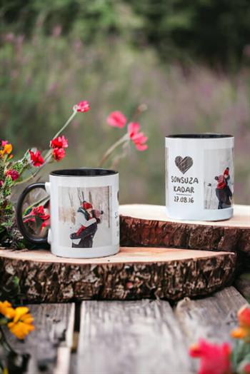 Sonsuza Kadar Tasarımlı İkili Renkli Kupa Bardak