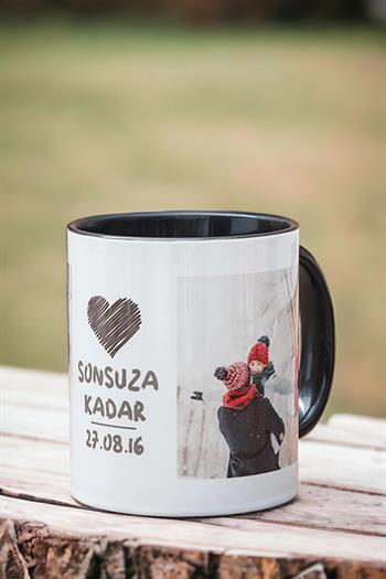 Sonsuza Kadar Tasarımlı İkili Renkli Kupa Bardak