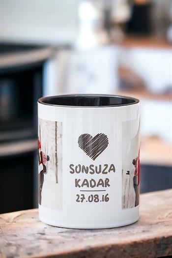 Sonsuza Kadar Tasarımlı İkili Renkli Kupa Bardak