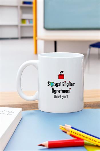 Sosyal Bilgiler Öğretmenine Hediye Beyaz Kupa Bardak