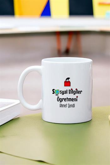 Sosyal Bilgiler Öğretmenine Hediye Beyaz Kupa Bardak