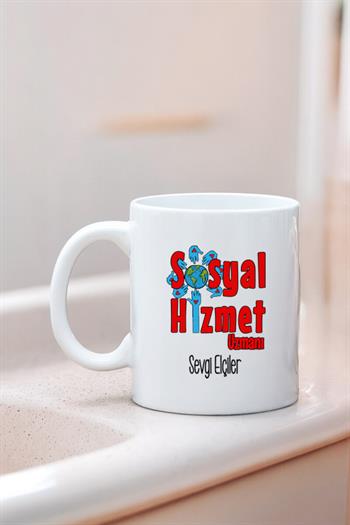 Sosyal Hizmet Uzmanına Hediye Beyaz Kupa Bardak