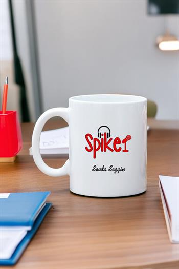 Spikere Hediye Beyaz Kupa Bardak