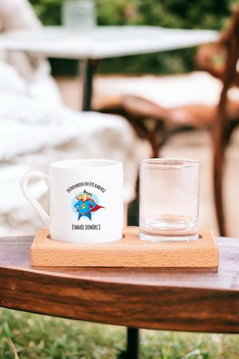 Süper Baba Tasarım Ahşap Sunumlu Türk Kahvesi Fincanı