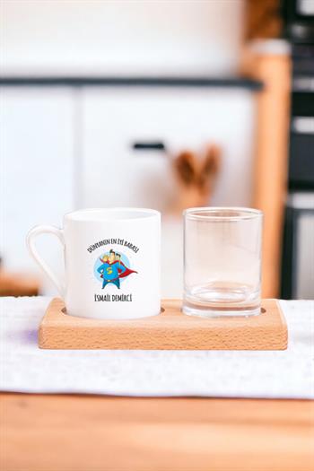 Süper Baba Tasarım Ahşap Sunumlu Türk Kahvesi Fincanı