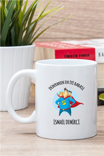 Süper Babalara Hediye Kişiye Özel Kupa Bardak