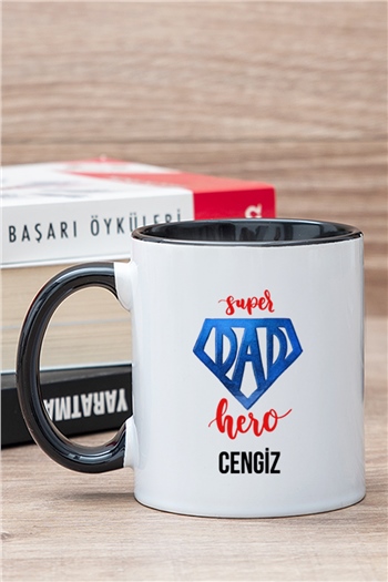 Super Dad Babaya Hediye İçi Renkli Kupa Bardak