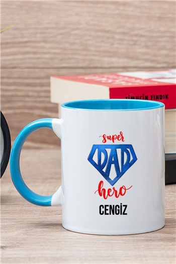 Super Dad Babaya Hediye İçi Renkli Kupa Bardak