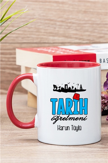Tarih Öğretmeni İçi Renkli Kupa Bardak