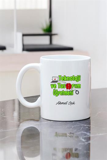 Teknoloji ve Tasarım Öğretmenine Hediye Beyaz Kupa Bardak