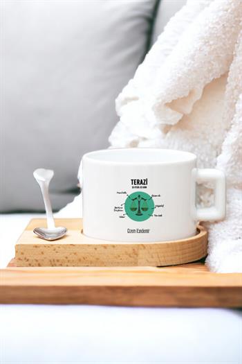 Terazi Burcu Kadına Hediye Ahşap Altlıklı Fincan