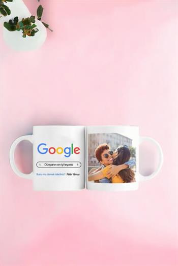 Teyzeye Hediye Google Tasarım Esprili Beyaz Kupa Bardak