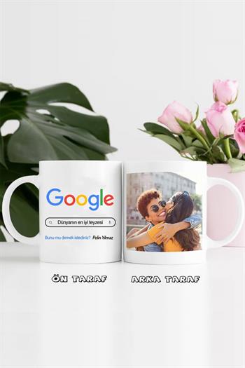 Teyzeye Hediye Google Tasarım Esprili Beyaz Kupa Bardak