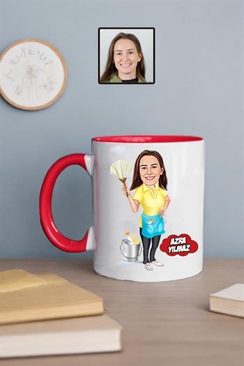 Titiz Annelere Hediye Kişiye Özel Karikatürlü Kupa Bardak