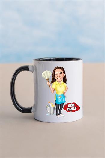 Titiz Annelere Hediye Kişiye Özel Karikatürlü Kupa Bardak