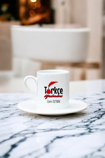 Türkçe Öğretmeni Beyaz Türk Kahvesi Fincanı