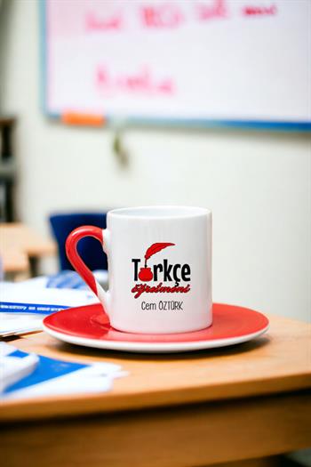 Türkçe Öğretmeni Renkli Türk Kahvesi Fincanı