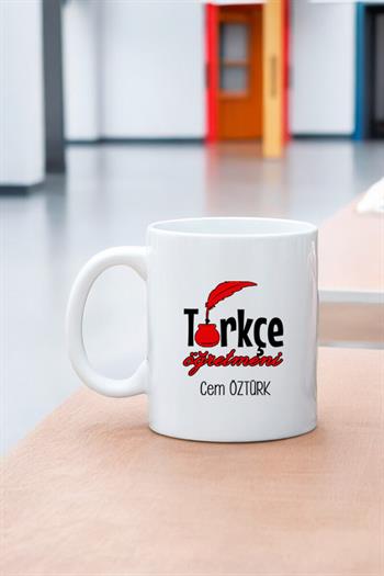 Türkçe Öğretmenine Hediye Beyaz Kupa Bardak