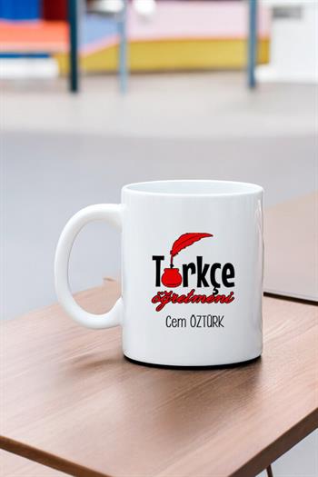 Türkçe Öğretmenine Hediye Beyaz Kupa Bardak
