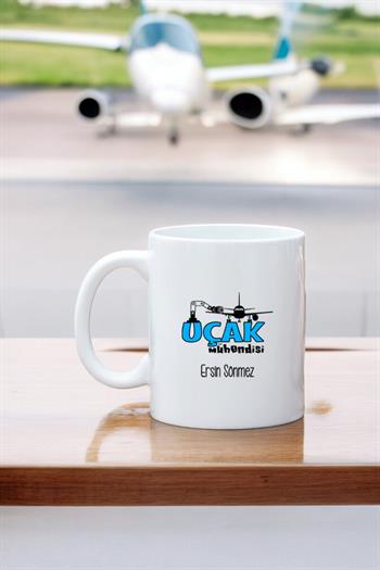 Uçak Mühendisine Hediye Beyaz Kupa Bardak