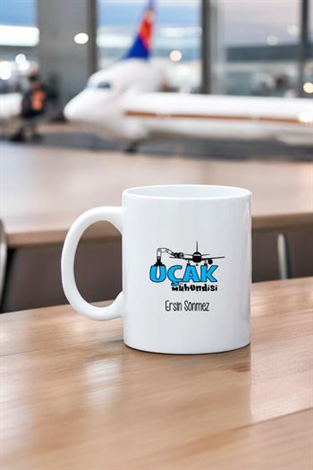 Uçak Mühendisine Hediye Beyaz Kupa Bardak