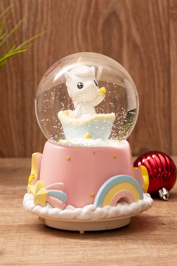 Unicorn Tasarım Müzikli Işıklı Kar Küresi