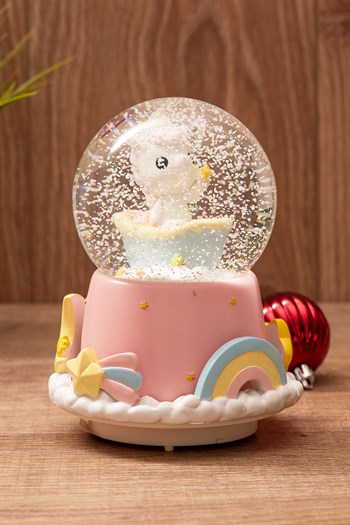 Unicorn Tasarım Müzikli Işıklı Kar Küresi