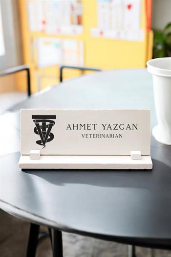 Veteriner Hekime Hediye Doğal Taş Masa İsimliği