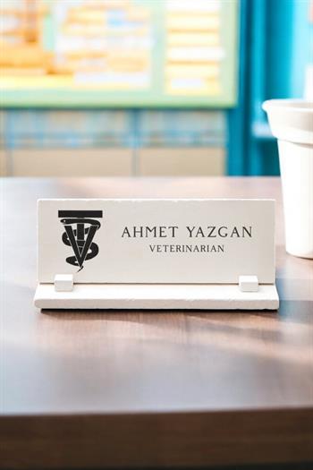 Veteriner Hekime Hediye Doğal Taş Masa İsimliği